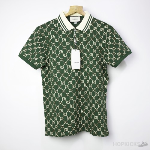 GG Stretch Cotton Polo Shirt Green